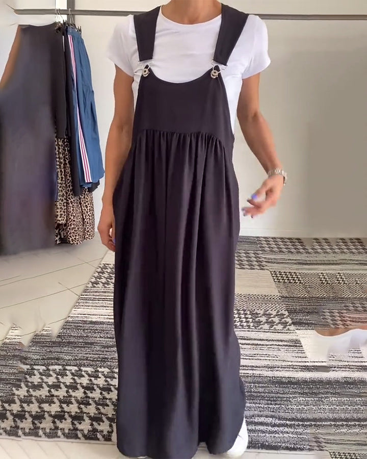 Kleid lässig einfarbig Hosenträger MOKKAKAI