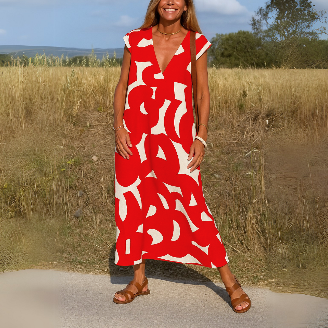 Valérie | Luftiges Kleid mit V-Ausschnitt MOKKAKAI