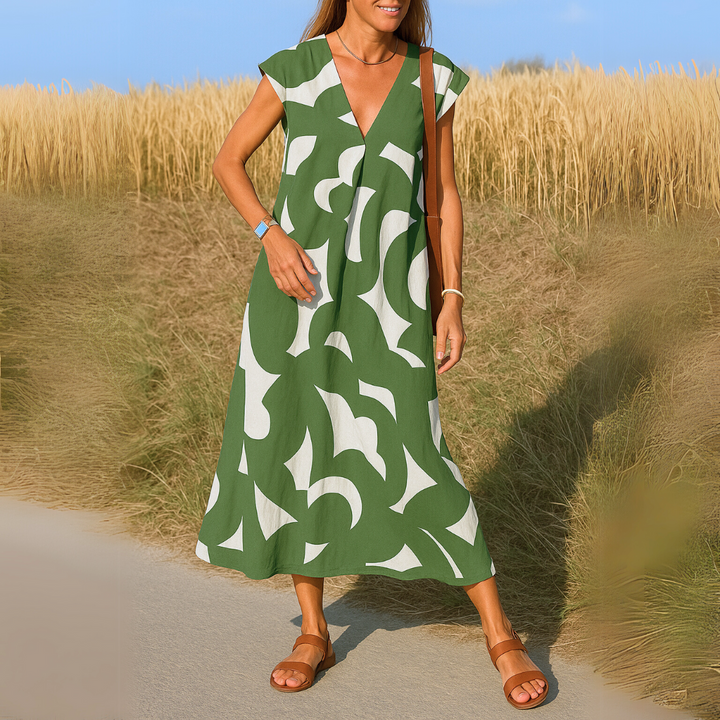 Valérie | Luftiges Kleid mit V-Ausschnitt MOKKAKAI