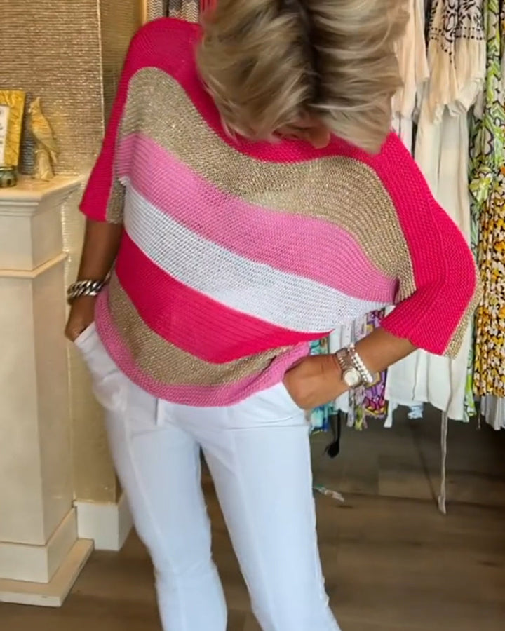 Pullover mit Farbblock-Rundhalsausschnitt MOKKAKAI