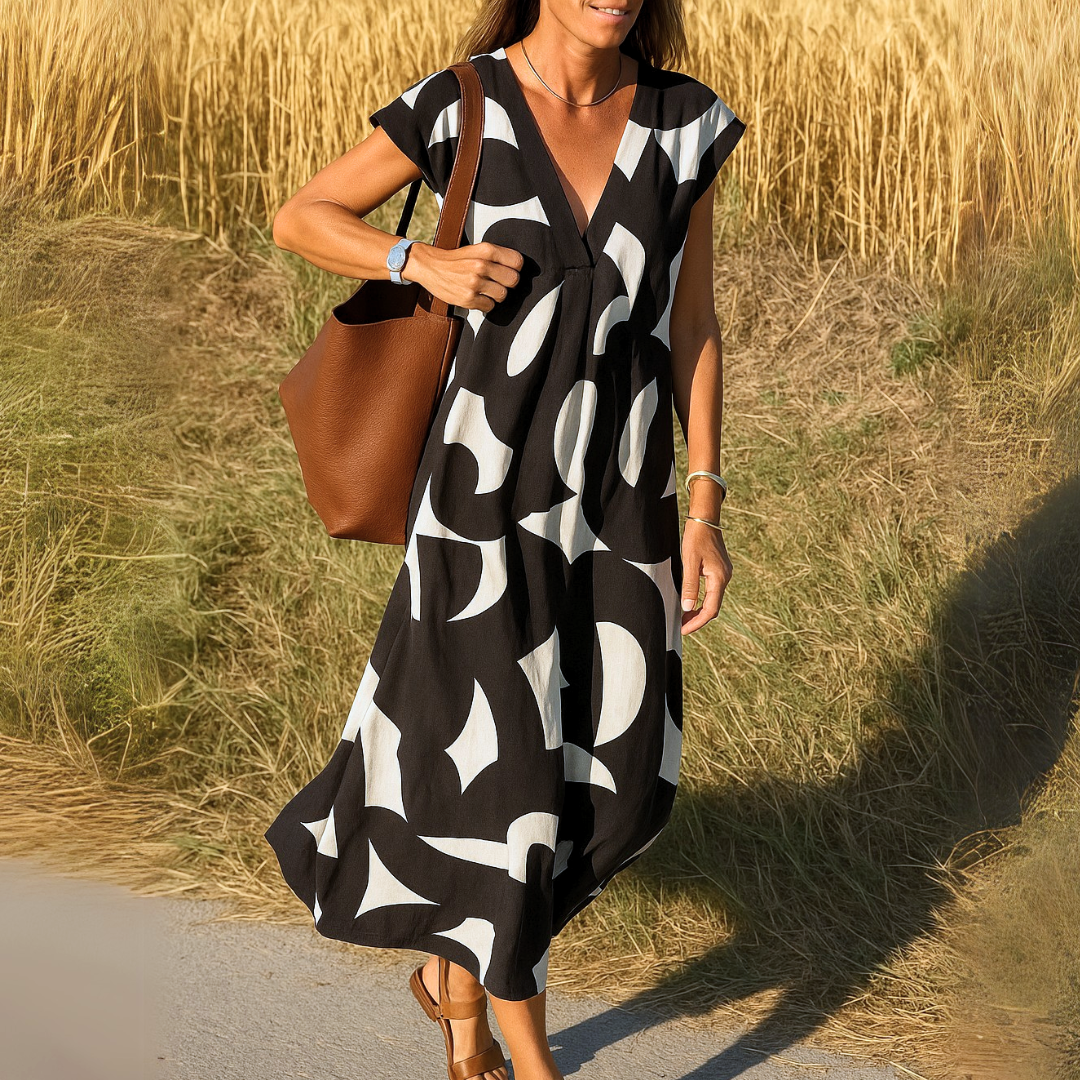 Valérie | Luftiges Kleid mit V-Ausschnitt MOKKAKAI