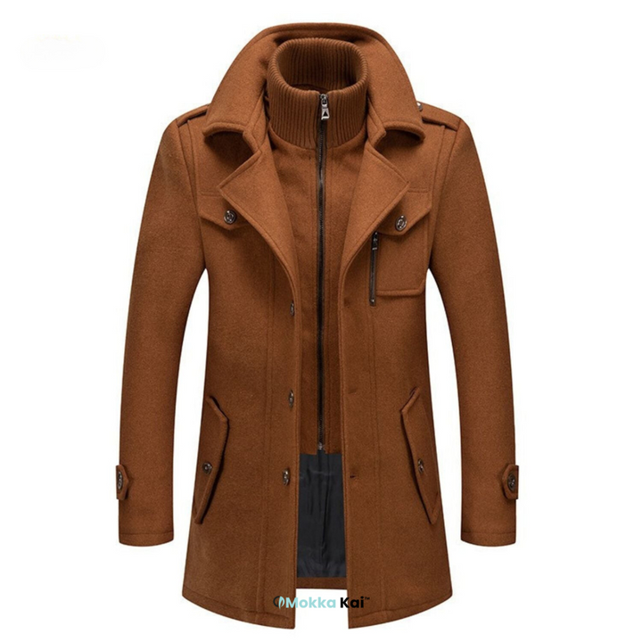 WoolGuard™ Peaky Blinders Wintermantel | Luxuriöser Trenchcoat mit Doppelkragen für Herren – Stilvoll & Warm für den Winter