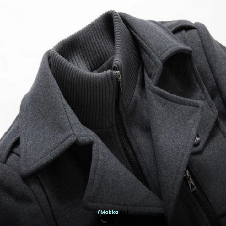 WoolGuard™ Peaky Blinders Wintermantel | Luxuriöser Trenchcoat mit Doppelkragen für Herren – Stilvoll & Warm für den Winter
