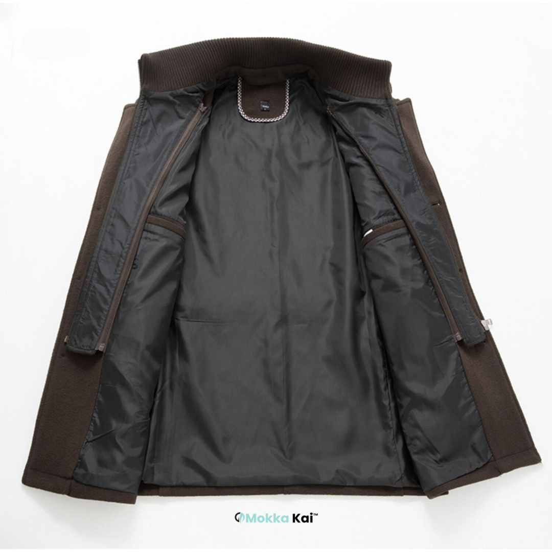 WoolGuard™ Peaky Blinders Wintermantel | Luxuriöser Trenchcoat mit Doppelkragen für Herren – Stilvoll & Warm für den Winter