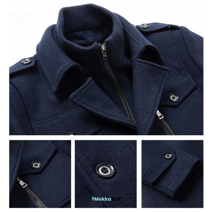 WoolGuard™ Peaky Blinders Wintermantel | Luxuriöser Trenchcoat mit Doppelkragen für Herren – Stilvoll & Warm für den Winter