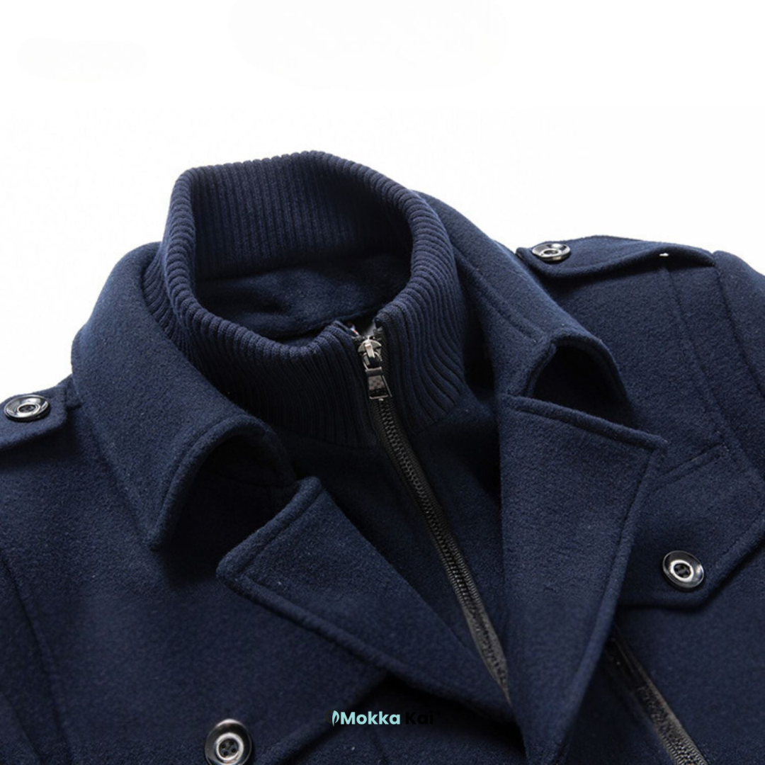 WoolGuard™ Peaky Blinders Wintermantel | Luxuriöser Trenchcoat mit Doppelkragen für Herren – Stilvoll & Warm für den Winter