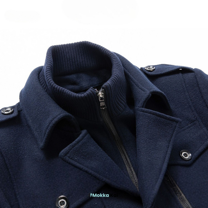 WoolGuard™ Peaky Blinders Wintermantel | Luxuriöser Trenchcoat mit Doppelkragen für Herren – Stilvoll & Warm für den Winter