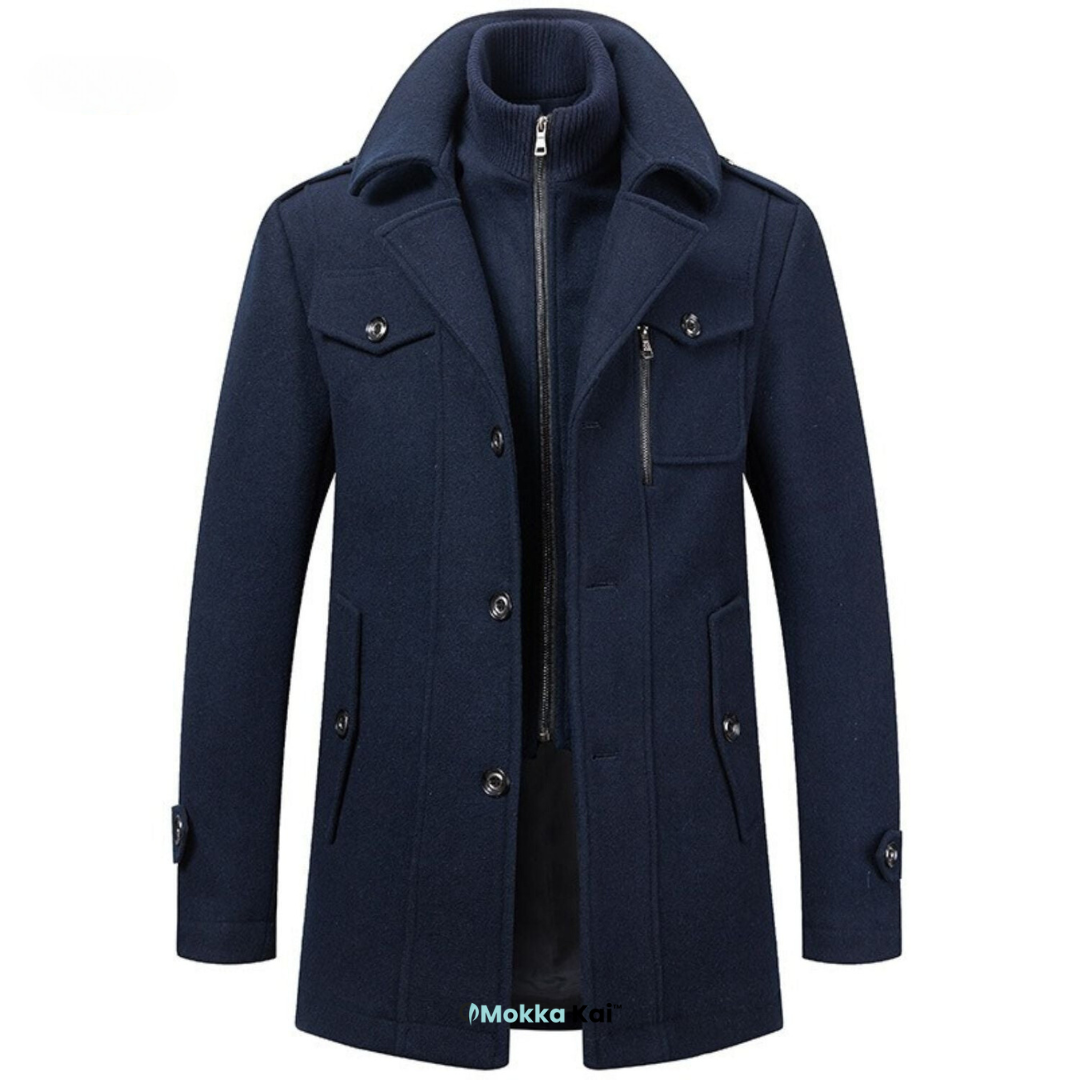 WoolGuard™ Peaky Blinders Wintermantel | Luxuriöser Trenchcoat mit Doppelkragen für Herren – Stilvoll & Warm für den Winter