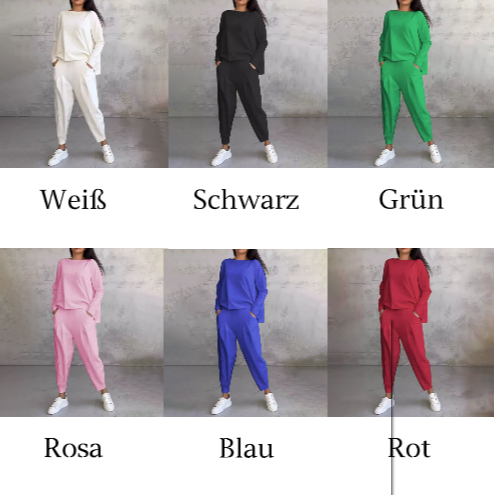 Lex - Langarm mit rundem Hals ＆ Hose 2-teiliger Set