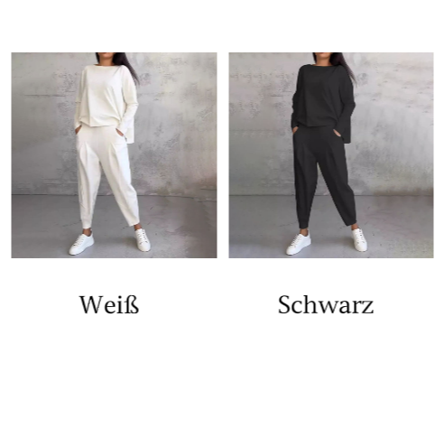 Lex - Langarm mit rundem Hals ＆ Hose 2-teiliger Set