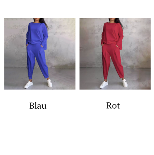 Lex - Langarm mit rundem Hals ＆ Hose 2-teiliger Set