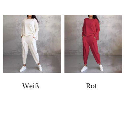 Lex - Langarm mit rundem Hals ＆ Hose 2-teiliger Set