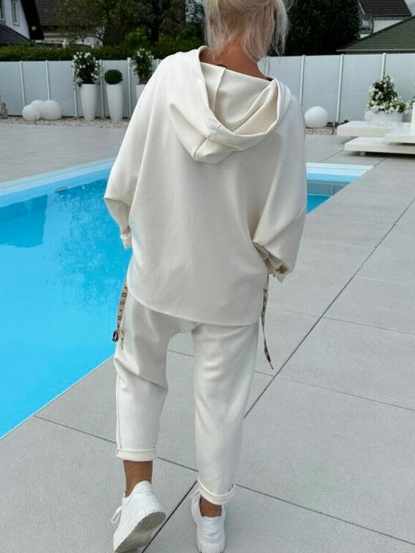 ✨Herbst-Neuankünfte Begrenzte Zeit 50% Rabatt✨Zweiteiliges Damen-Kapuzenpulli-Set in Unifarben MOKKAKAI