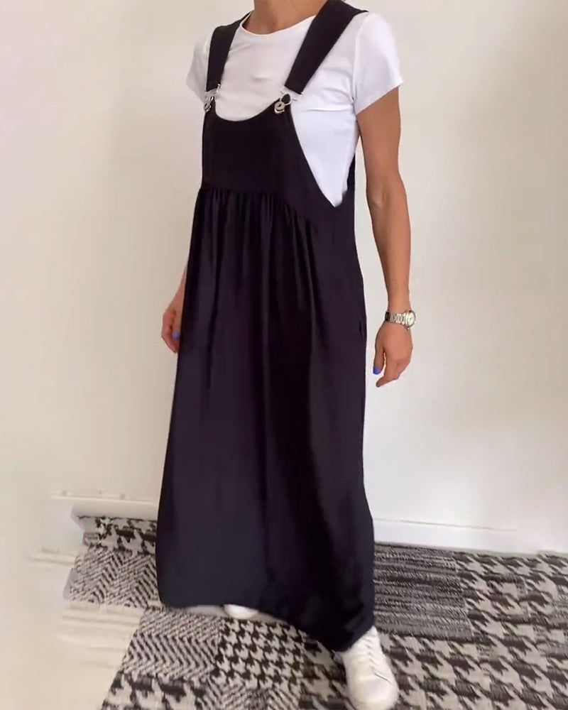 Kleid lässig einfarbig Hosenträger MOKKAKAI