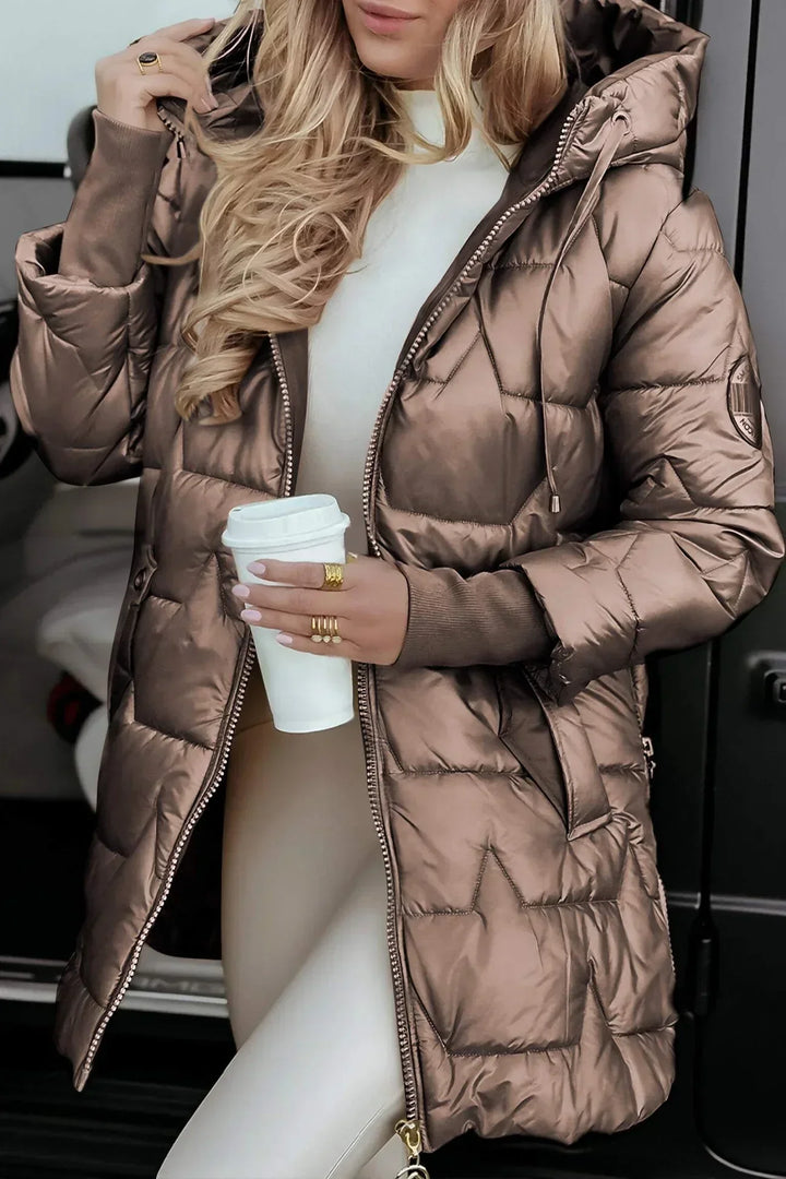 ASTRID - Elegante Winterjacke mit Kapuze und Futter MOKKAKAI