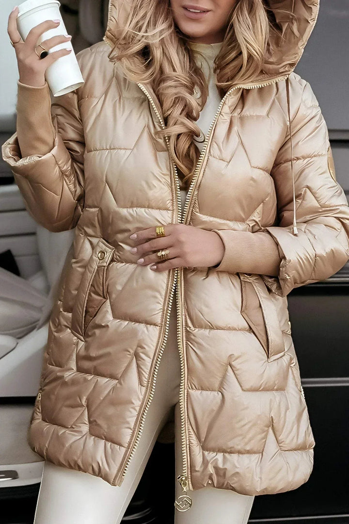 ASTRID - Elegante Winterjacke mit Kapuze und Futter MOKKAKAI