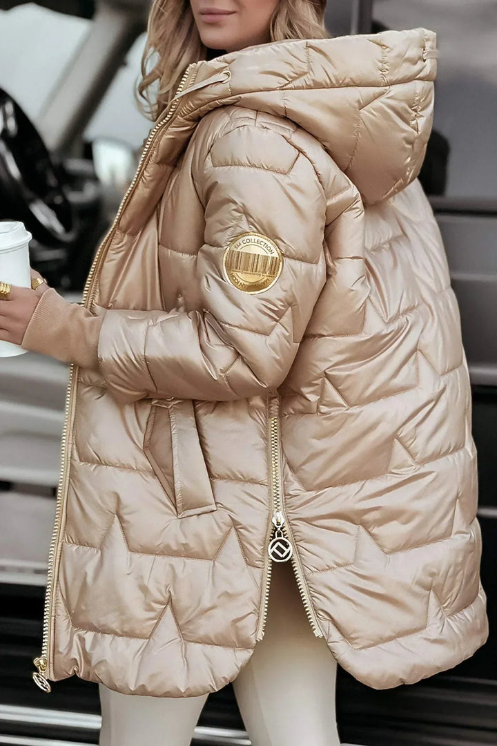 ASTRID - Elegante Winterjacke mit Kapuze und Futter MOKKAKAI