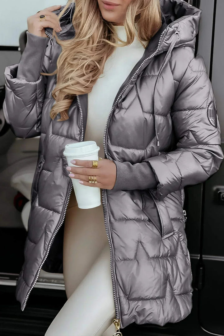 ASTRID - Elegante Winterjacke mit Kapuze und Futter MOKKAKAI
