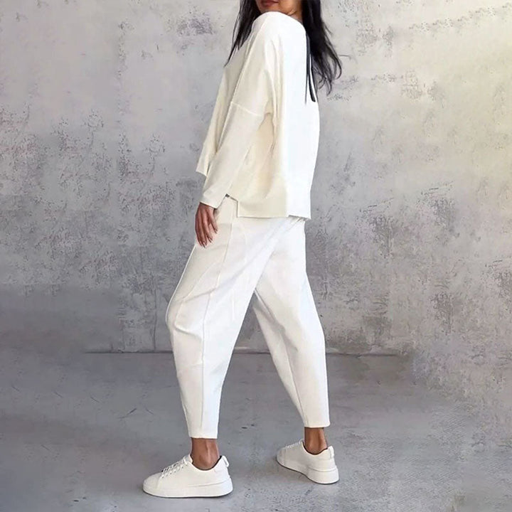 Lex - Langarm mit rundem Hals ＆ Hose 2-teiliger Set