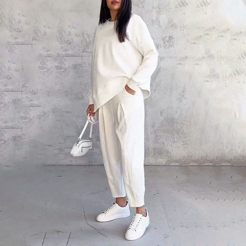 Lex - Langarm mit rundem Hals ＆ Hose 2-teiliger Set