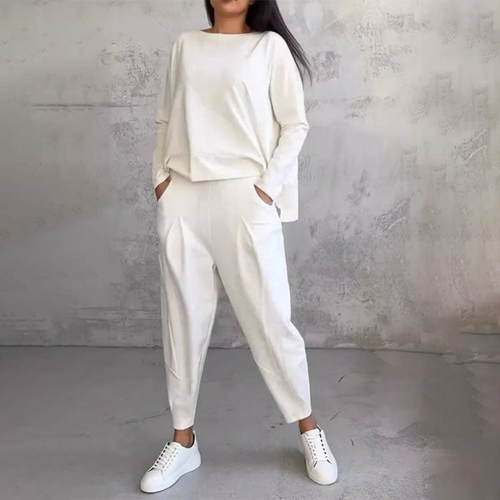 Lex - Langarm mit rundem Hals ＆ Hose 2-teiliger Set