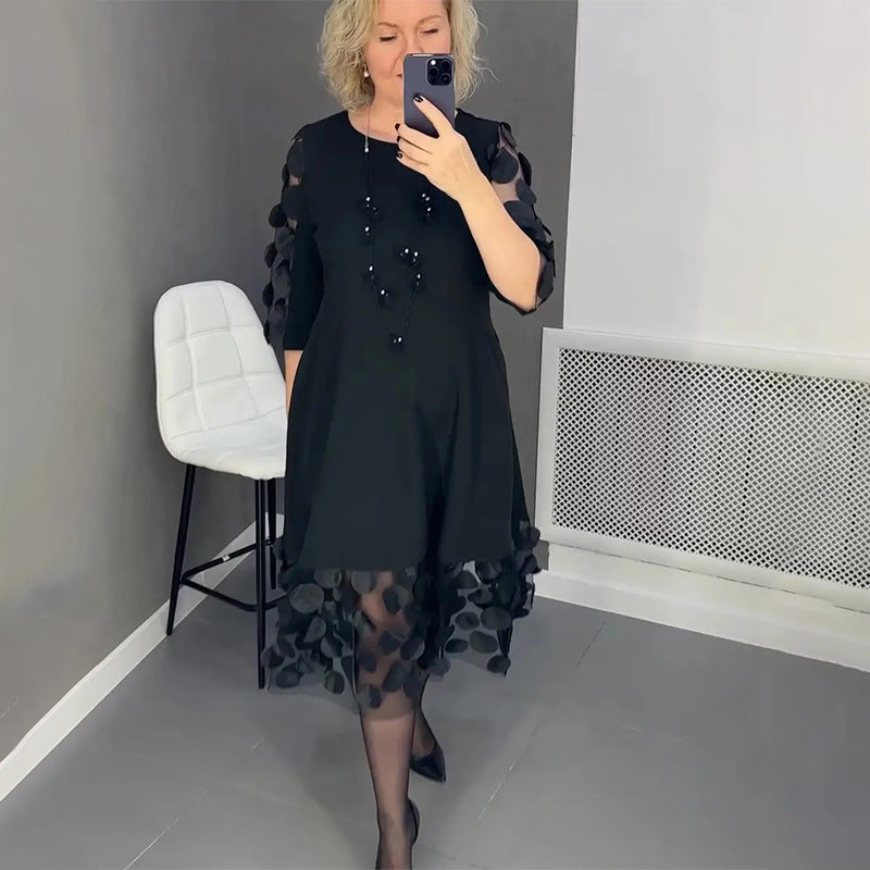 🔥Ausgestelltes Kleid in Übergröße mit Punktedekor MOKKAKAI
