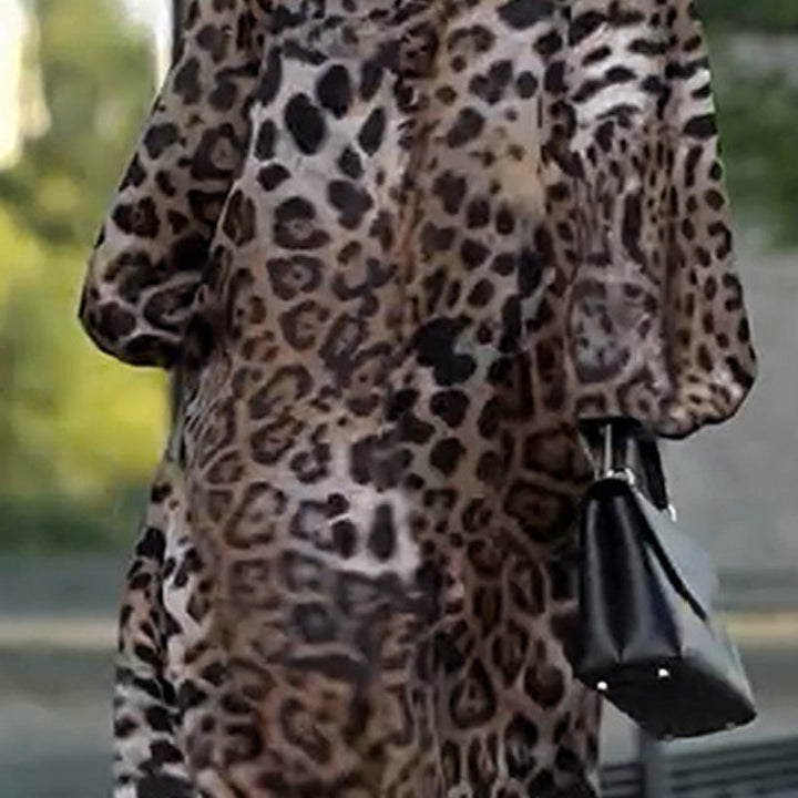 🤩Lässiges langärmeliges Damenkleid mit Leopardenmuster MOKKAKAI